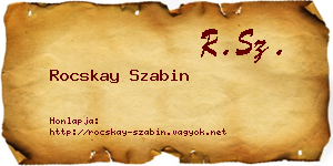 Rocskay Szabin névjegykártya